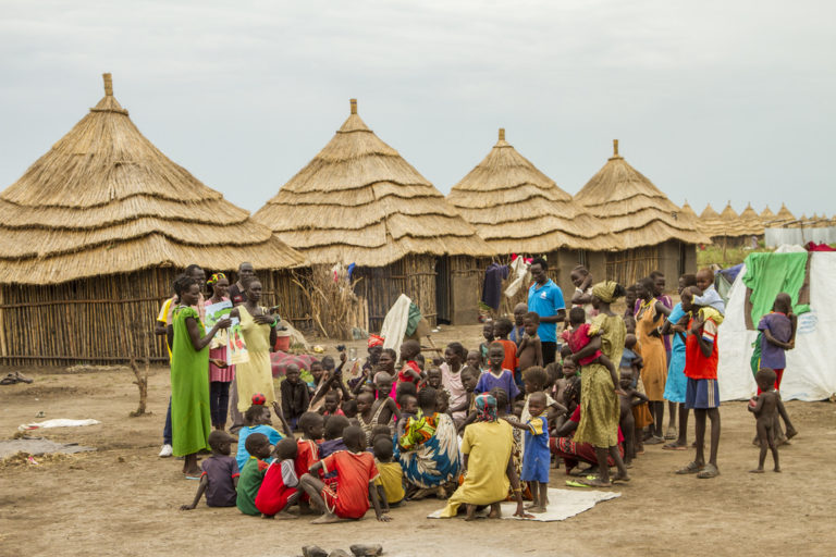 A group of South Sudanese refugees in Gambella, Ethiopia