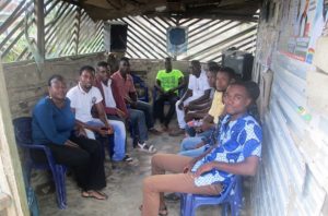 Abosede Babatunde doing field research in the Niger Delta