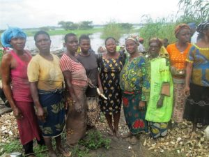 Abosede Babatunde doing field research in the Niger Delta