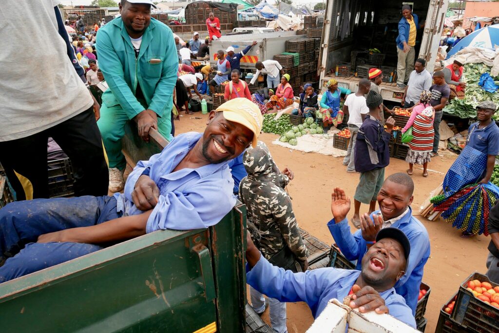 Fruit Sellers at Zimpeto Market in Maputo, Mozambique.